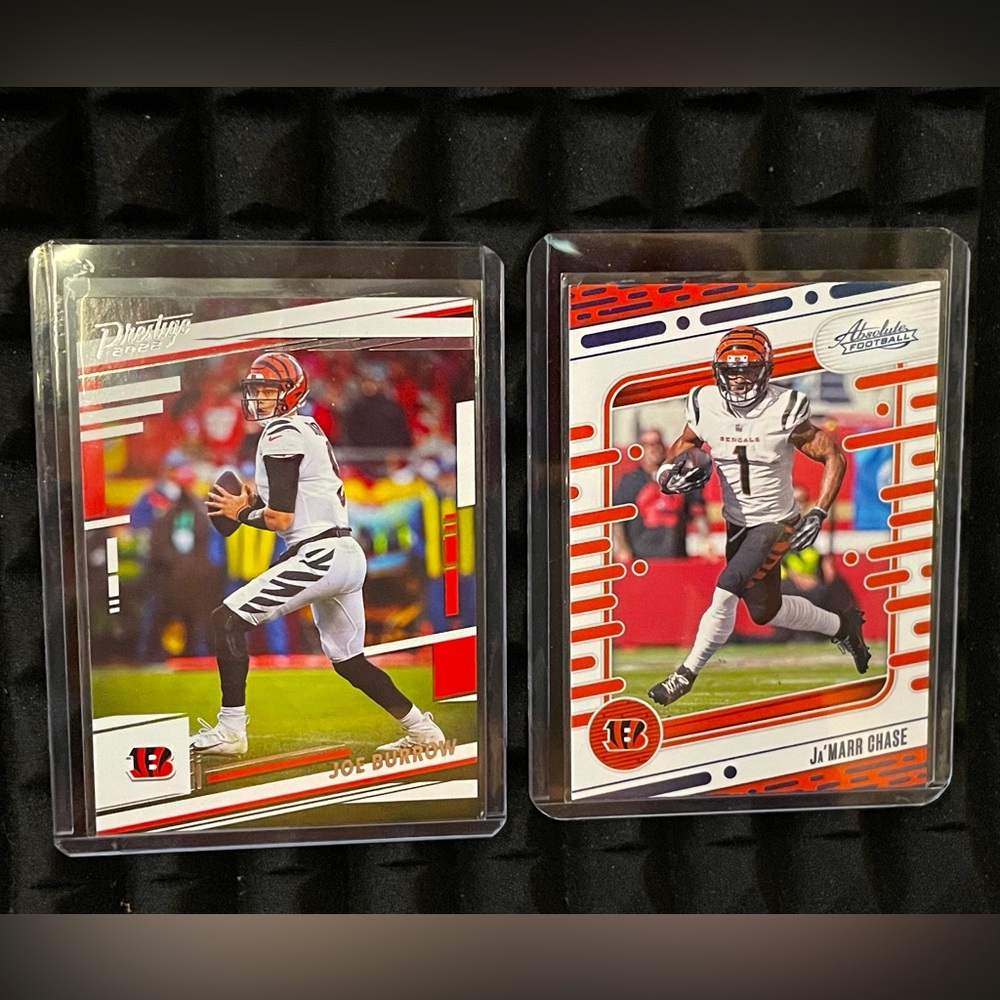 2022 JOE BURROW PANINI PRESTIGE & 2024 PANINI ABSOLUTE JA’MARR CHASE-Bengals
